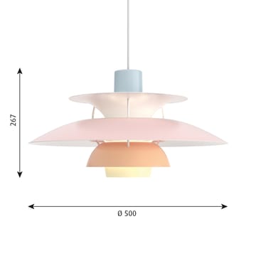 PH 5 hanglamp - Pastel-blauw-roze-perzik - Louis Poulsen