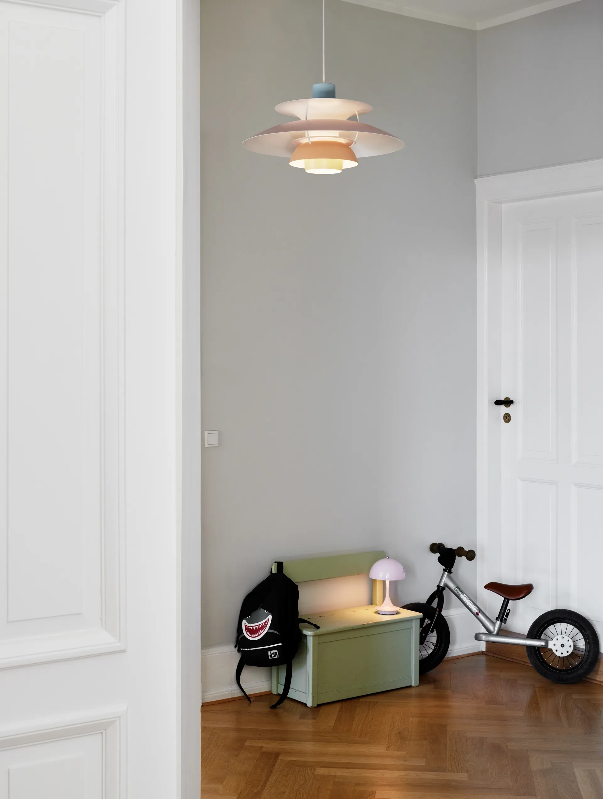 PH 5 hanglamp, Pastel-blauw-roze-perzik Louis Poulsen