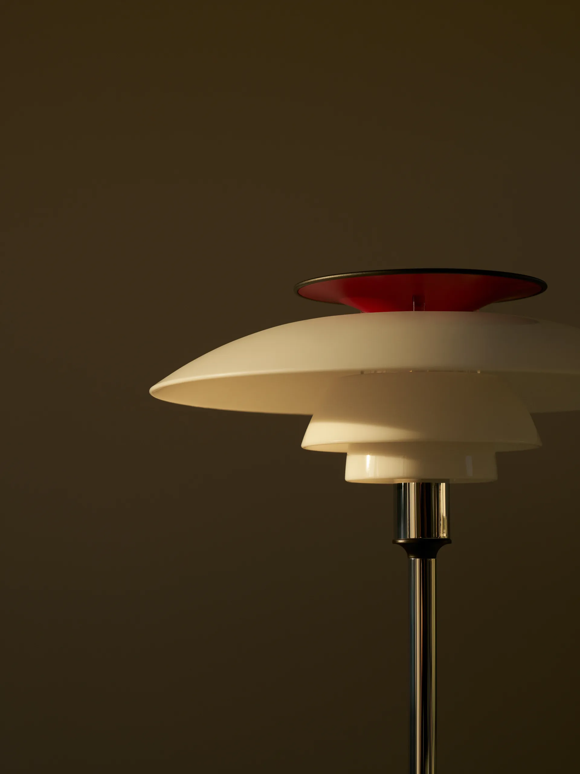 PH 80 draagbare tafellamp, Wit opaal, chroomgeplateerd Louis Poulsen