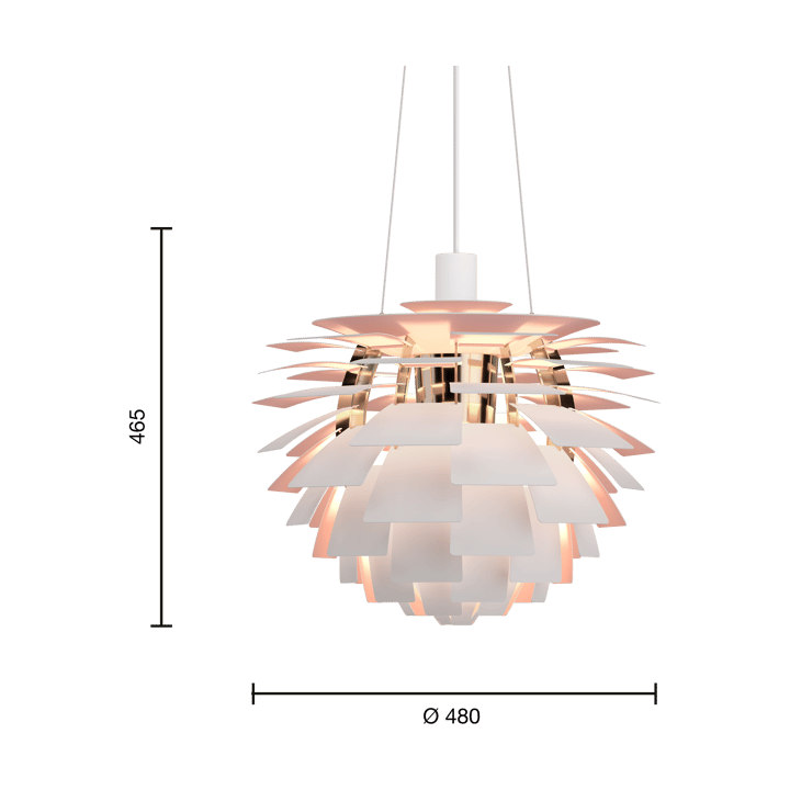 PH Artichoke Anniversary edition hanglamp, Matte white-pale rose Ø48 cm Louis Poulsen