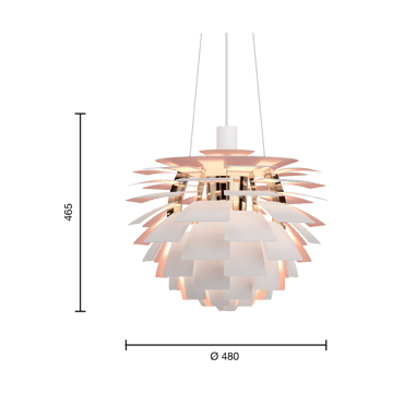 PH Artichoke Anniversary edition hanglamp - Matte white-pale rose Ø48 cm - Louis Poulsen