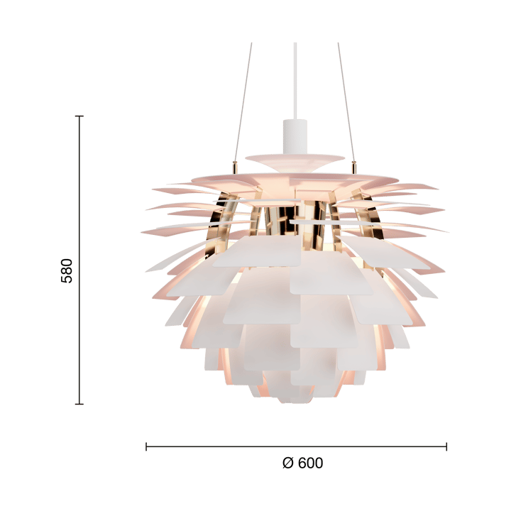 PH Artichoke Anniversary edition hanglamp, Matte white-pale rose Ø60 cm Louis Poulsen
