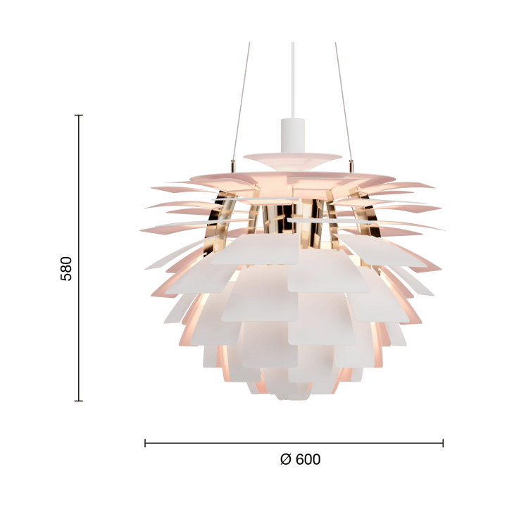PH Artichoke Anniversary edition hanglamp - Matte white-pale rose Ø60 cm - Louis Poulsen