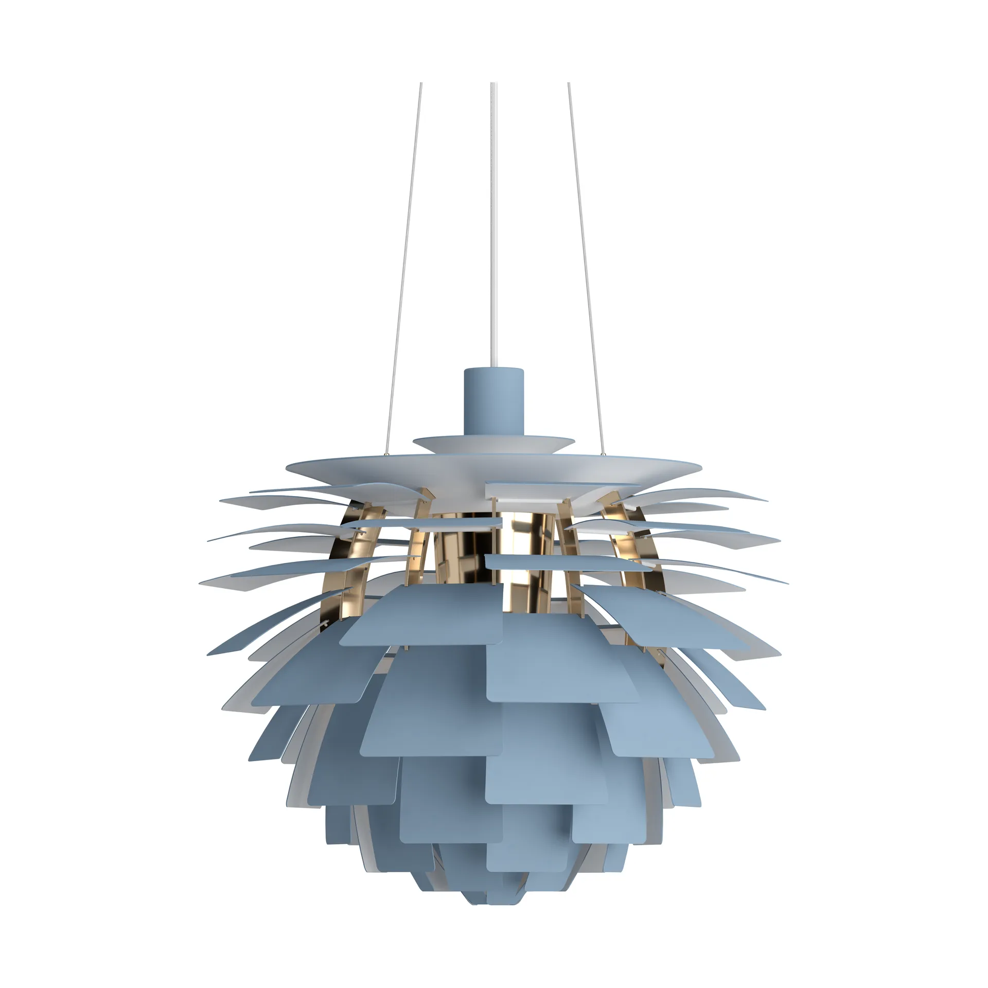 PH Artichoke hanglamp Ø48 cm, Dusty blue-brass metallised Louis Poulsen