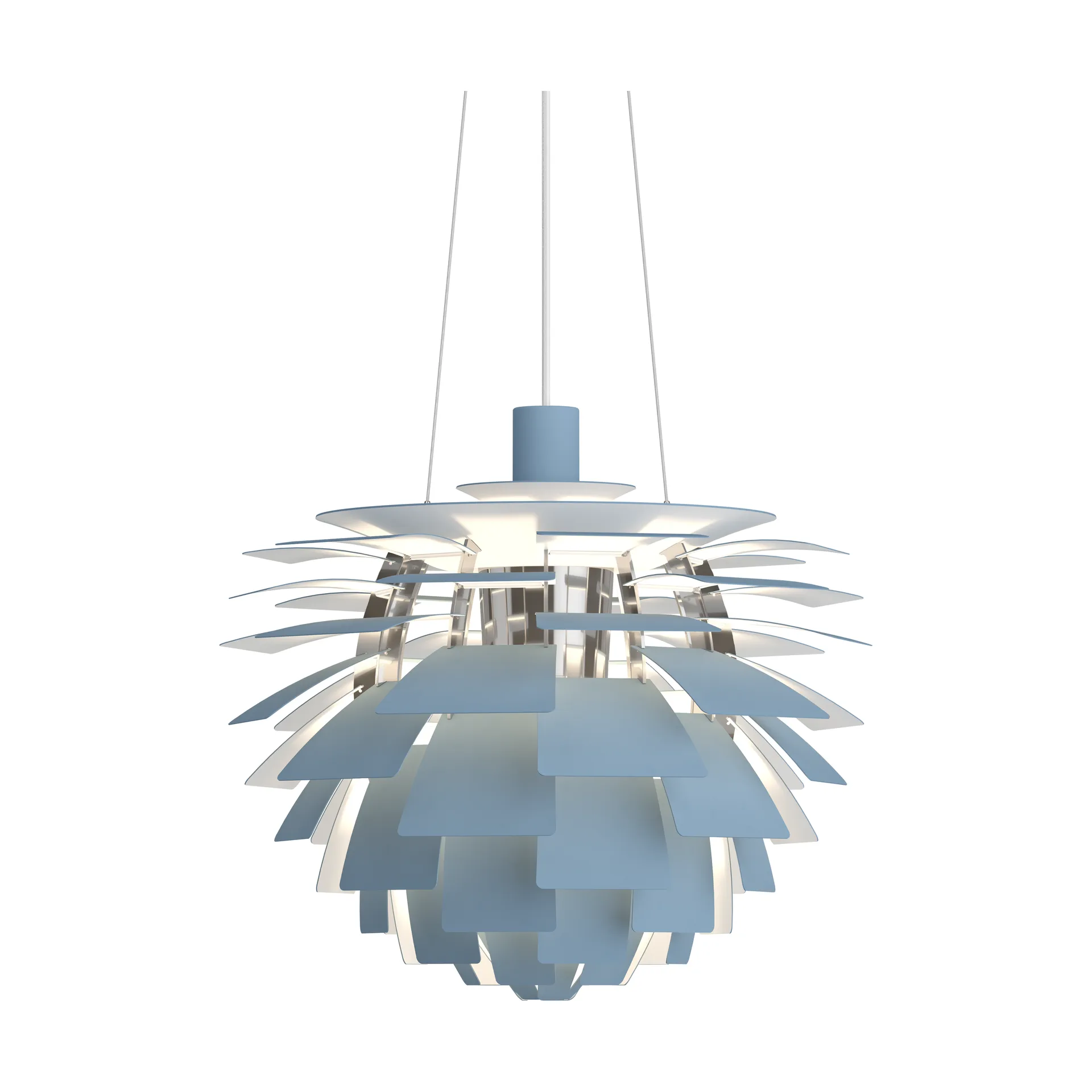 PH Artichoke hanglamp Ø48 cm, Dusty blue-high lustre chrome plated Louis Poulsen