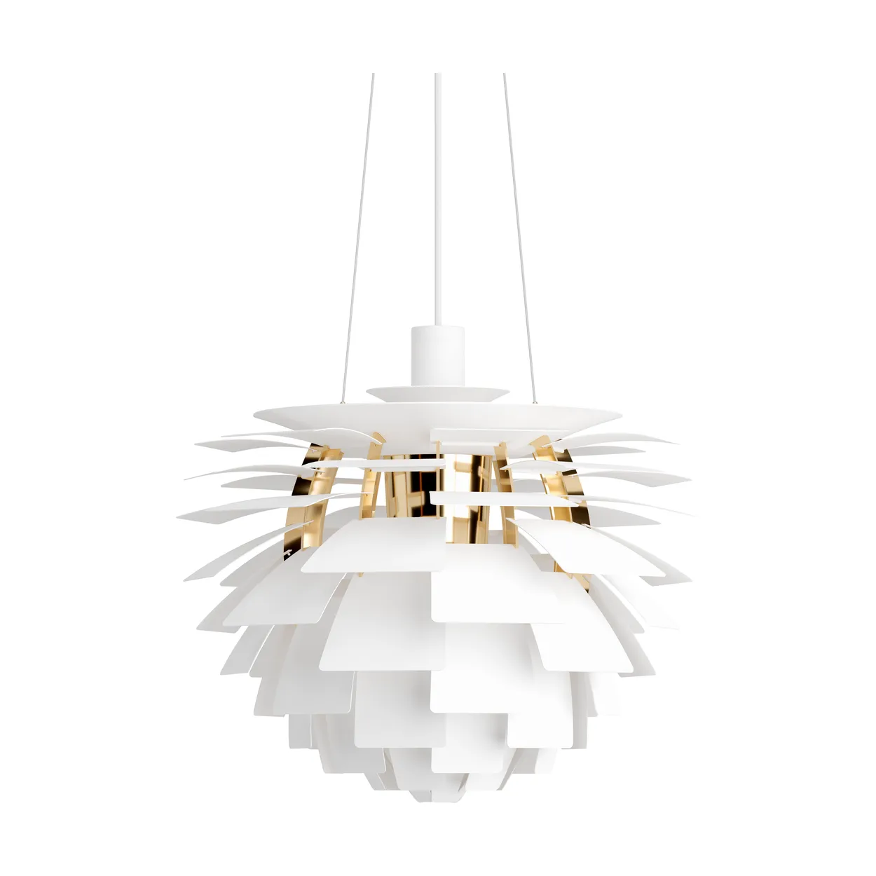 Louis Poulsen PH Artichoke hanglamp o48 cm Soft white-brass metallised