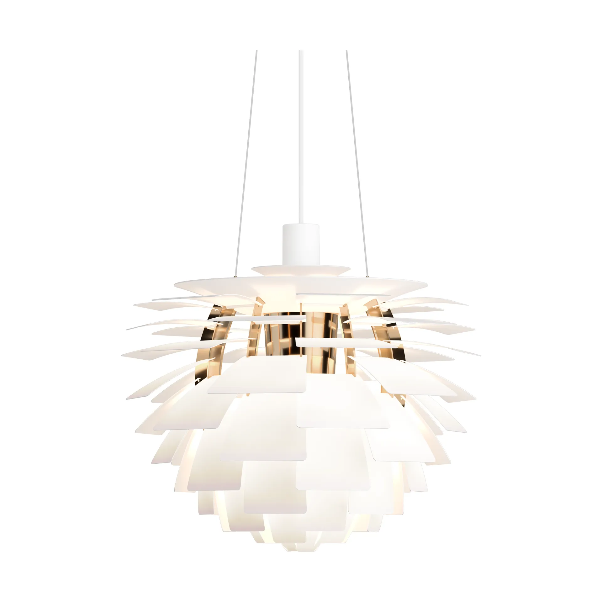 PH Artichoke hanglamp Ø48 cm, Soft white-brass metallised Louis Poulsen