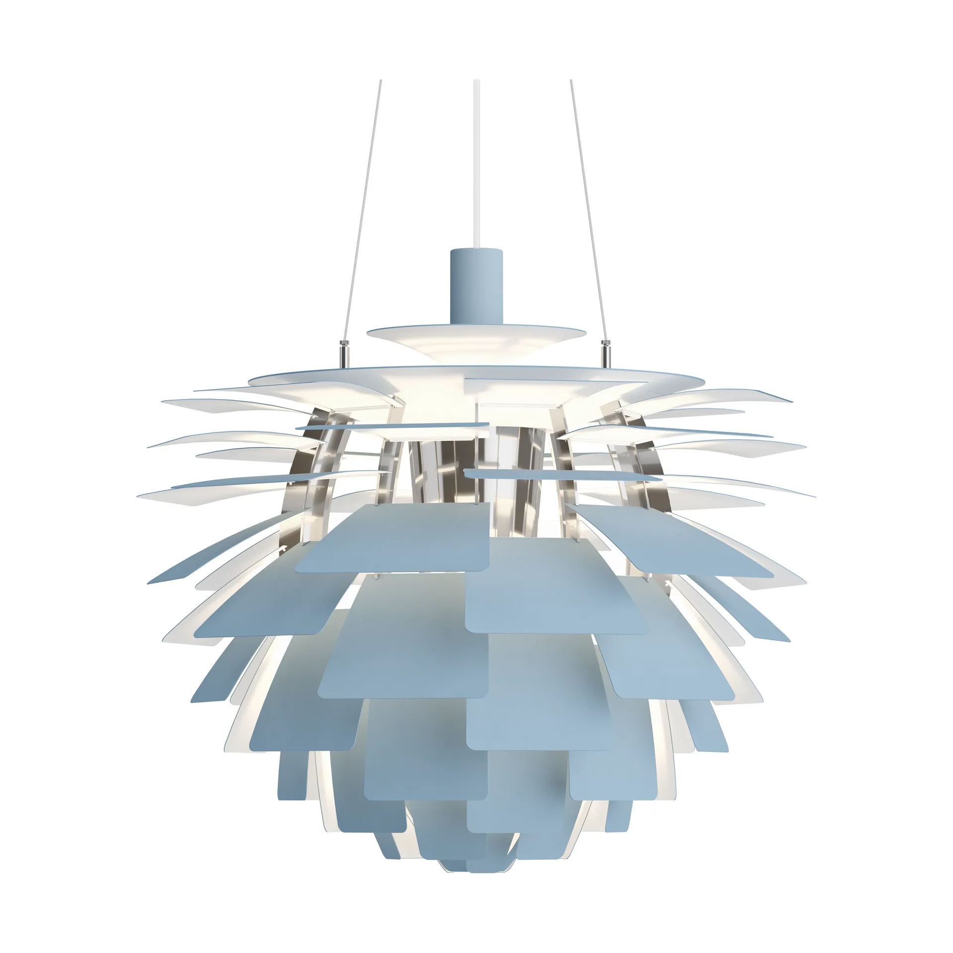 PH Artichoke hanglamp Ø60 cm, Dusty blue-high lustre chrome plated Louis Poulsen