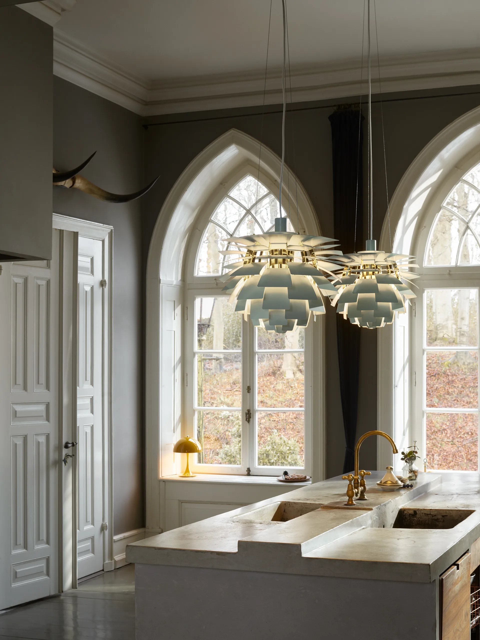 PH Artichoke hanglamp Ø60 cm, Dusty green-high lustre chrome plated Louis Poulsen