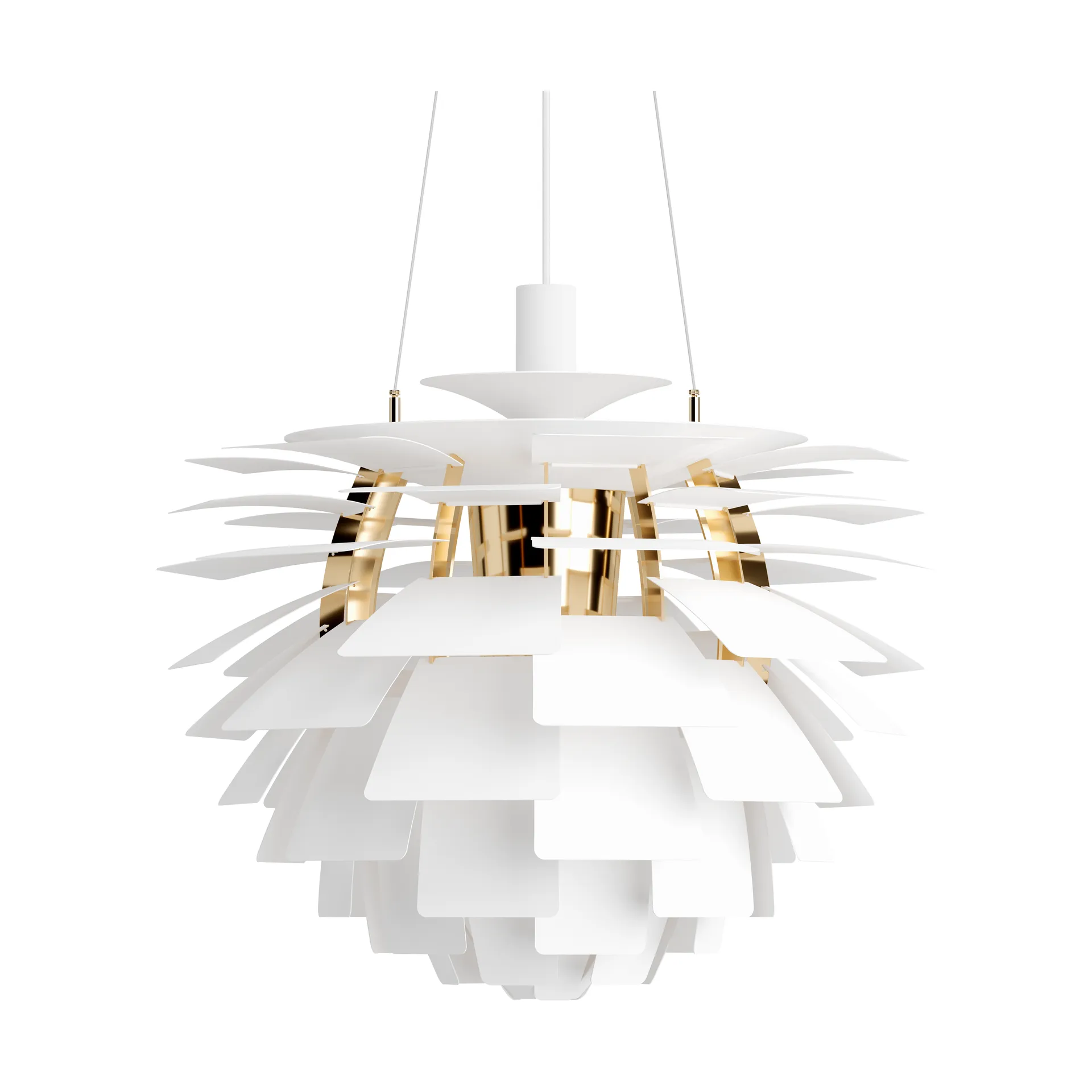 PH Artichoke hanglamp Ø60 cm, Soft white-brass metallised Louis Poulsen