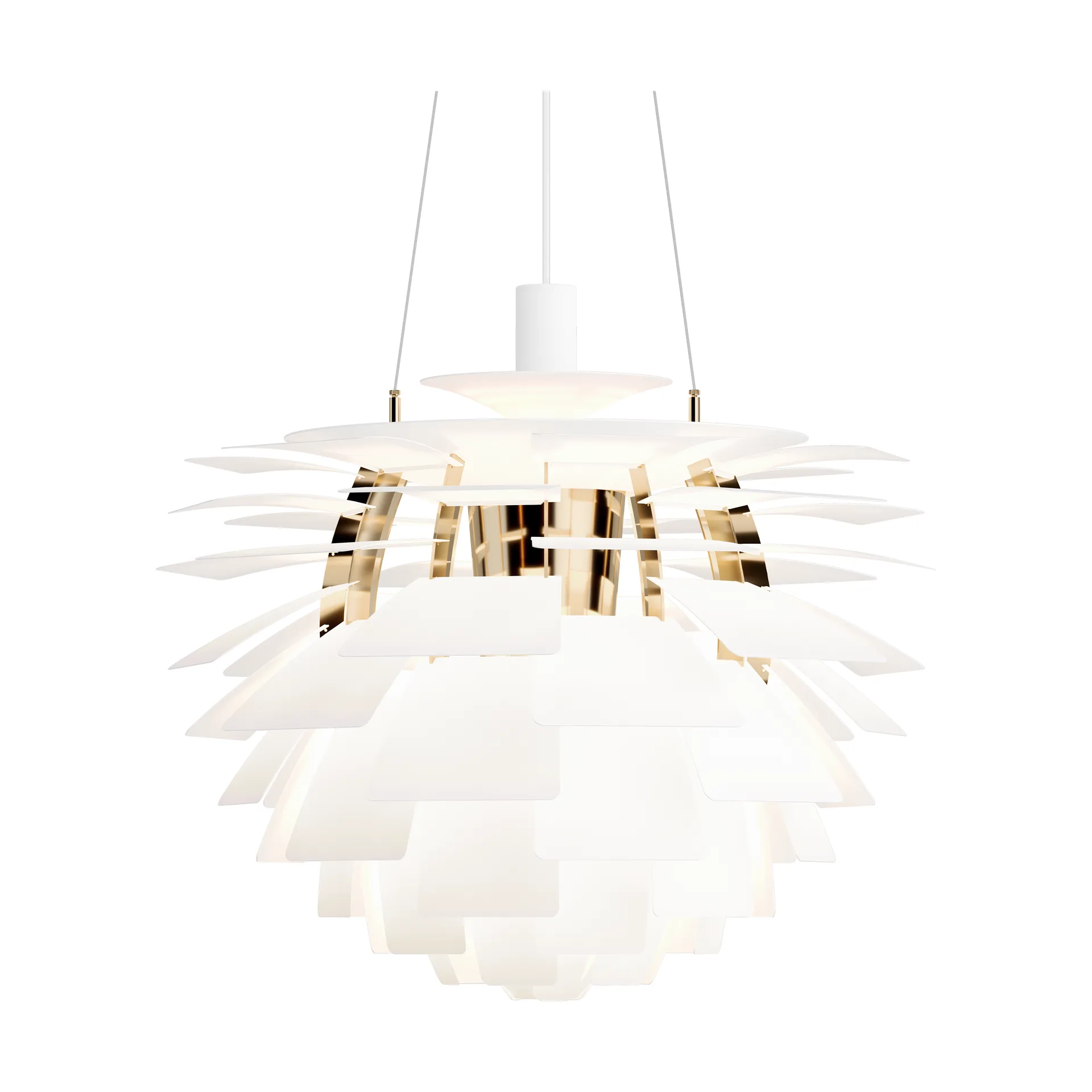 PH Artichoke hanglamp Ø60 cm, Soft white-brass metallised Louis Poulsen