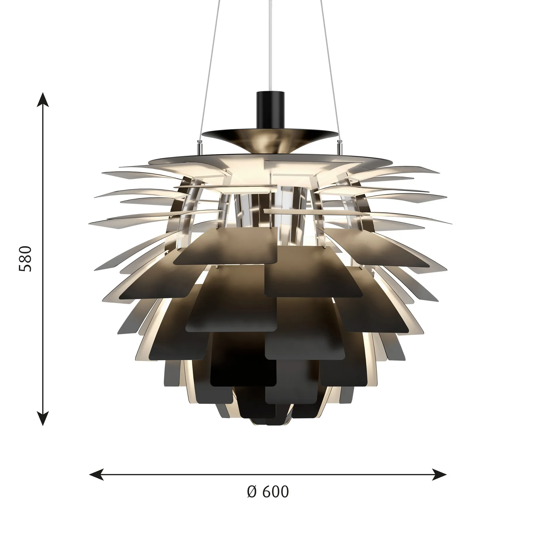 PH Artichoke hanglamp Ø60 cm, Zwart Louis Poulsen
