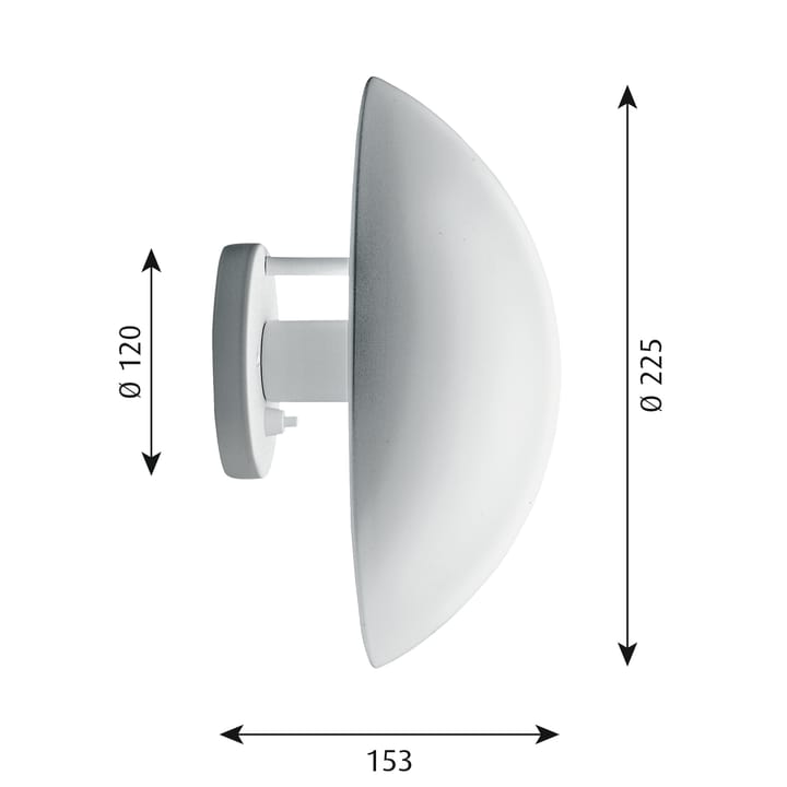 PH Hat muurlamp Ø22,5 cm, Wit Louis Poulsen