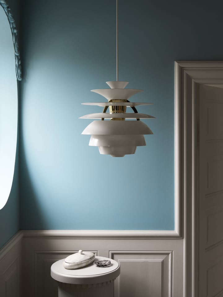 PH Snowball hanglamp, Dusty blue-brass Louis Poulsen