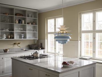 PH Snowball hanglamp - Dusty blue-brass - Louis Poulsen