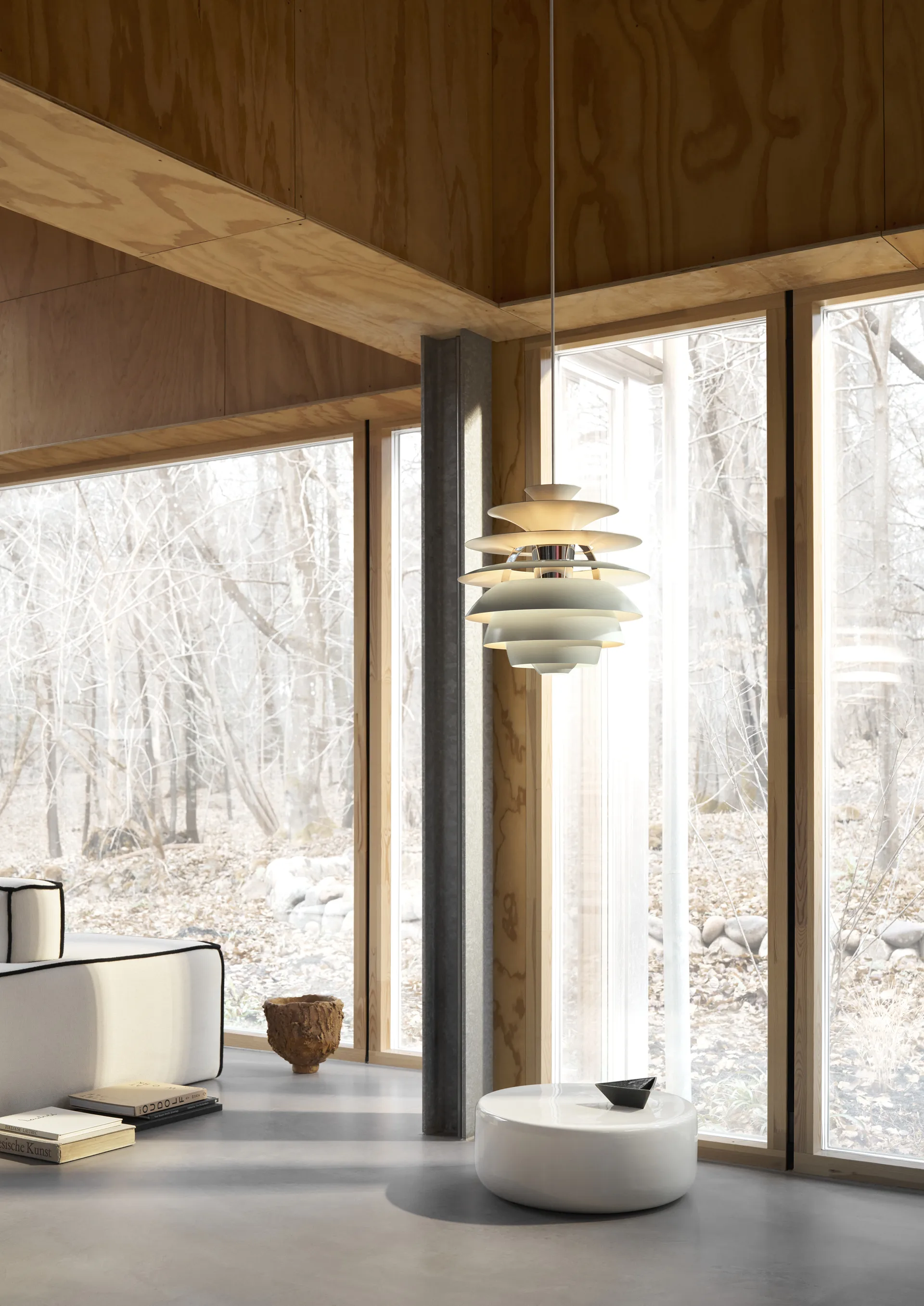 PH Snowball hanglamp, Dusty blue-chrome Louis Poulsen