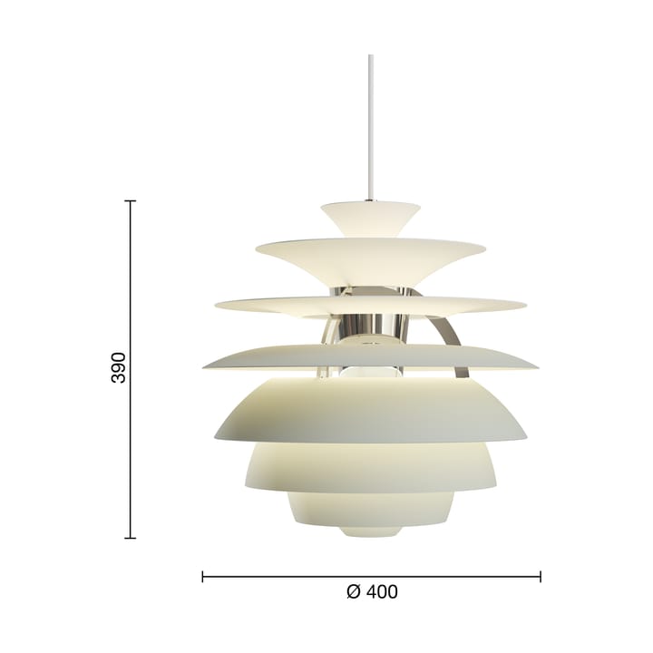 PH Snowball hanglamp, Dusty green-chrome Louis Poulsen