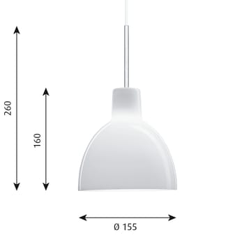 Toldbod 155 hanglamp - Wit opaalglas - Louis Poulsen