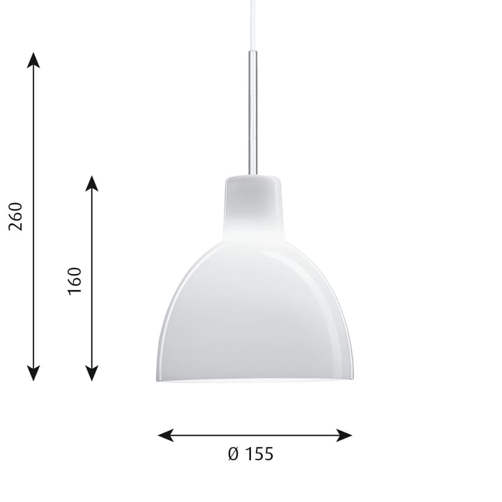 Toldbod 155 hanglamp, Wit opaalglas Louis Poulsen