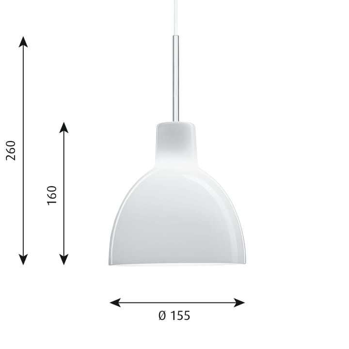 Toldbod 155 hanglamp - wit opaalglas - Louis Poulsen