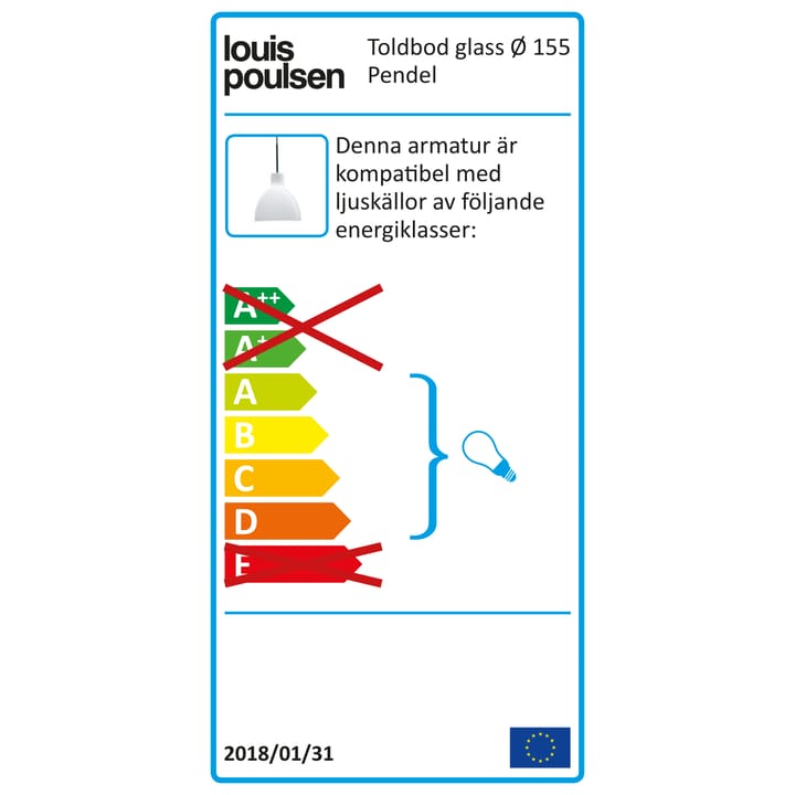 Toldbod 155 hanglamp, Wit opaalglas Louis Poulsen