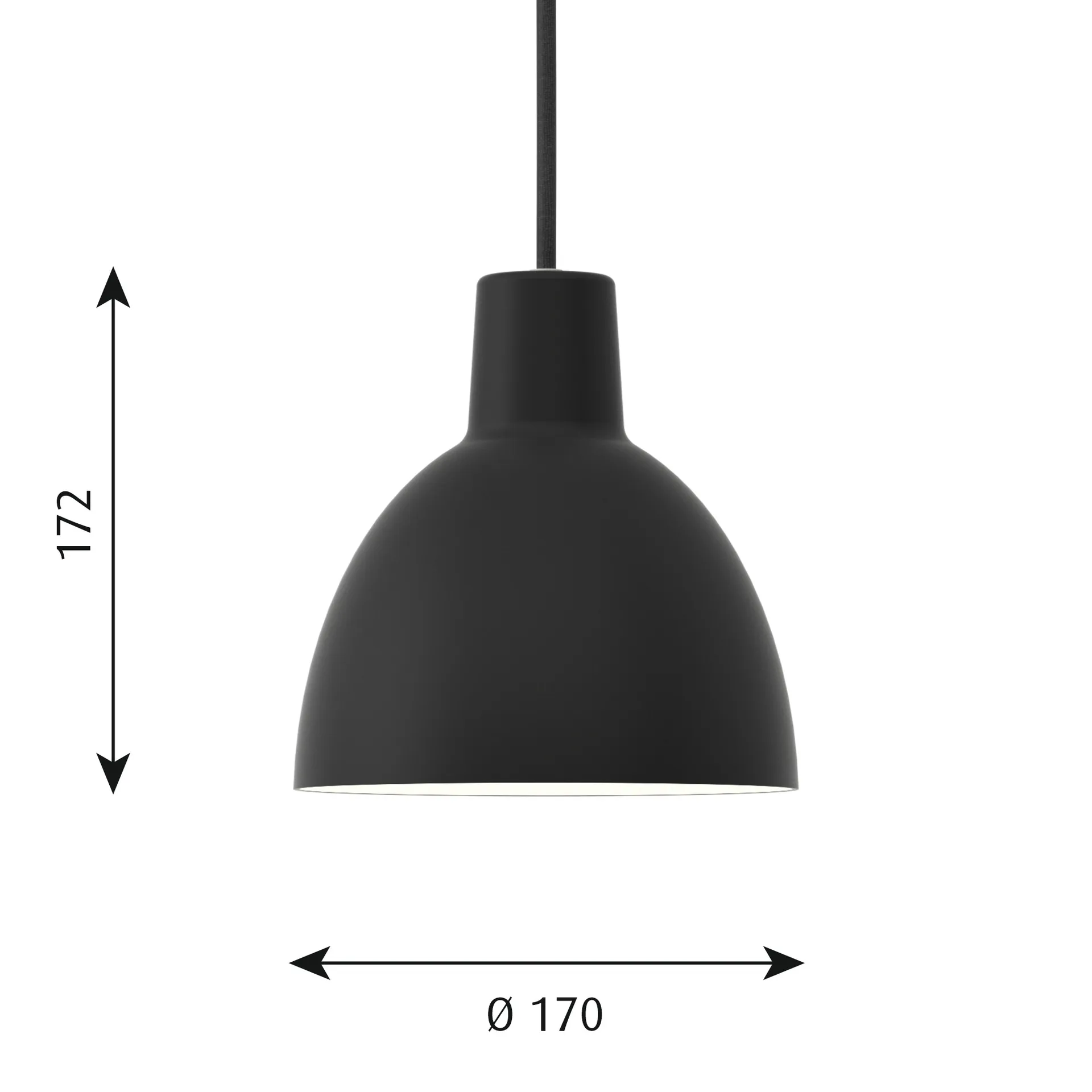 Toldbod 170 hanglamp, Zwart Louis Poulsen