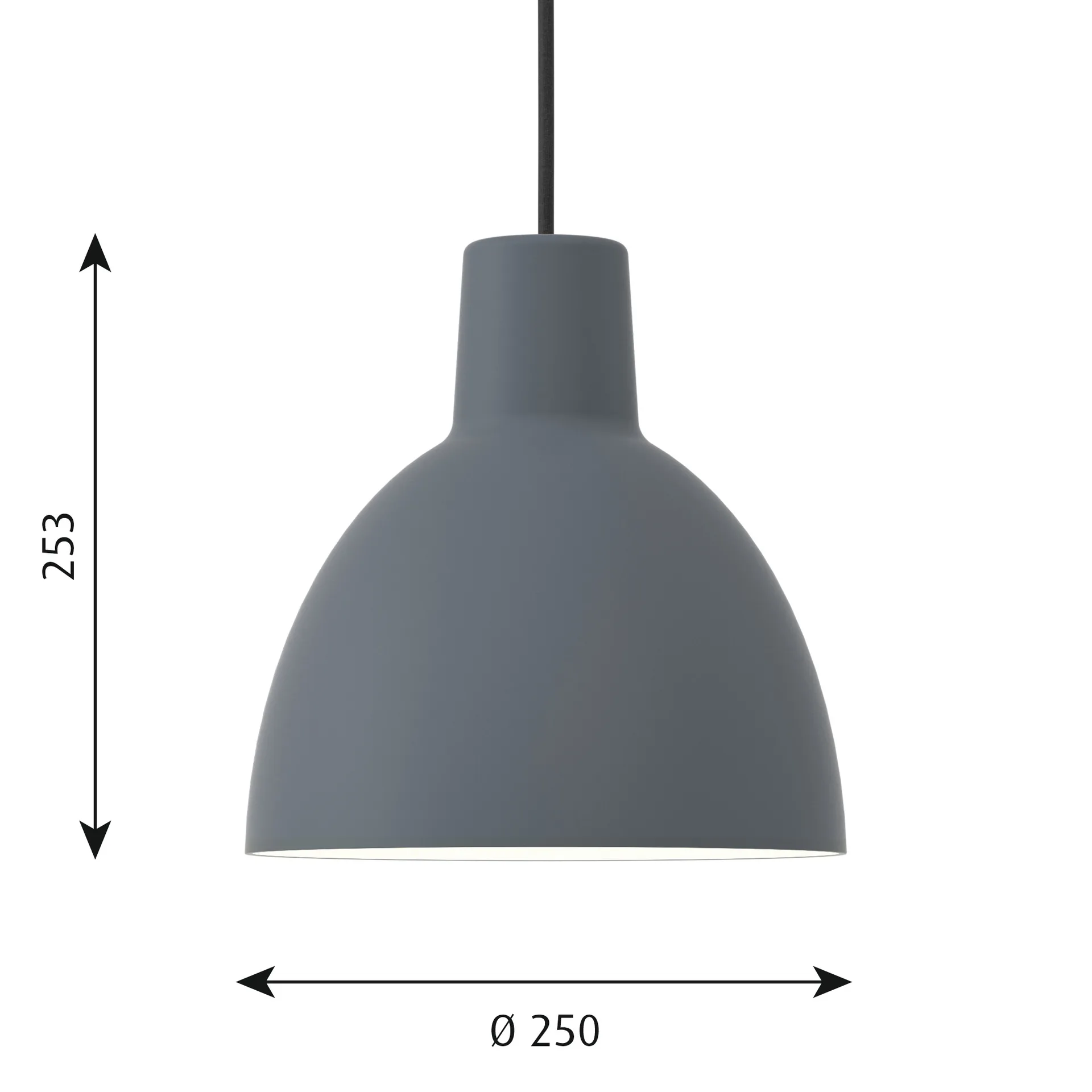 Toldbod 250 hanglamp, Blauw-grijs Louis Poulsen