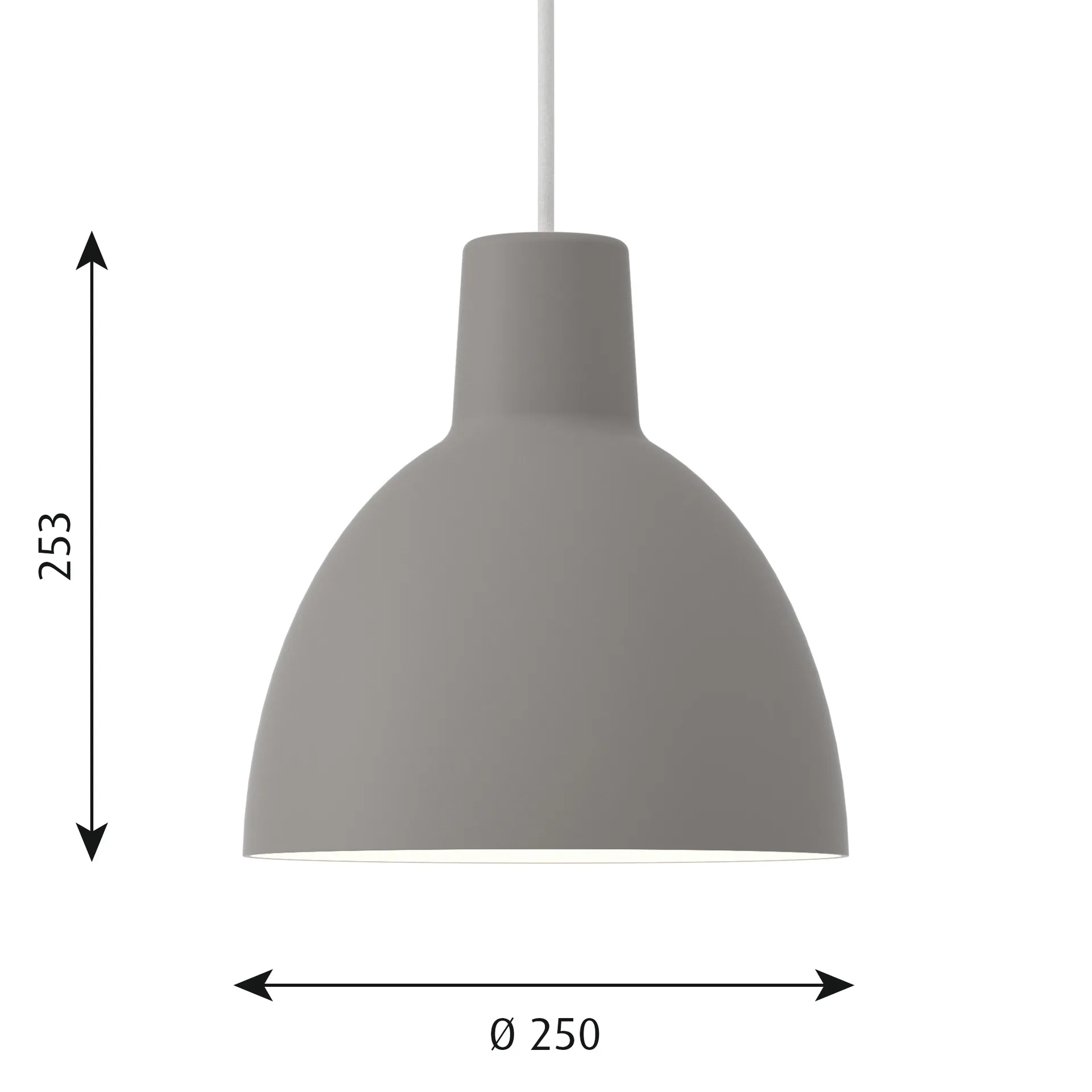 Toldbod 250 hanglamp, Lichtgrijs Louis Poulsen