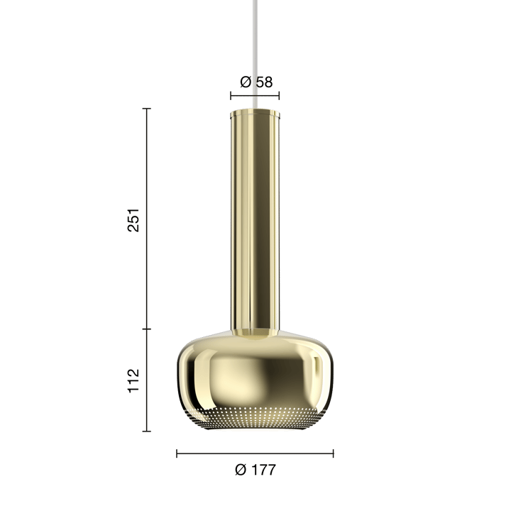 VL 56 hanglamp, Gepolijst messing Louis Poulsen