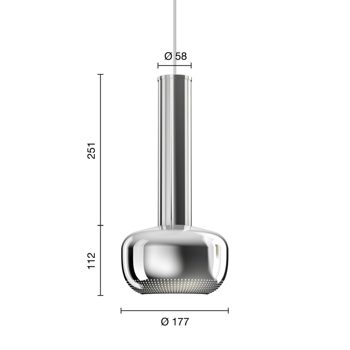 VL 56 hanglamp, Verchroomd hoogglans Louis Poulsen