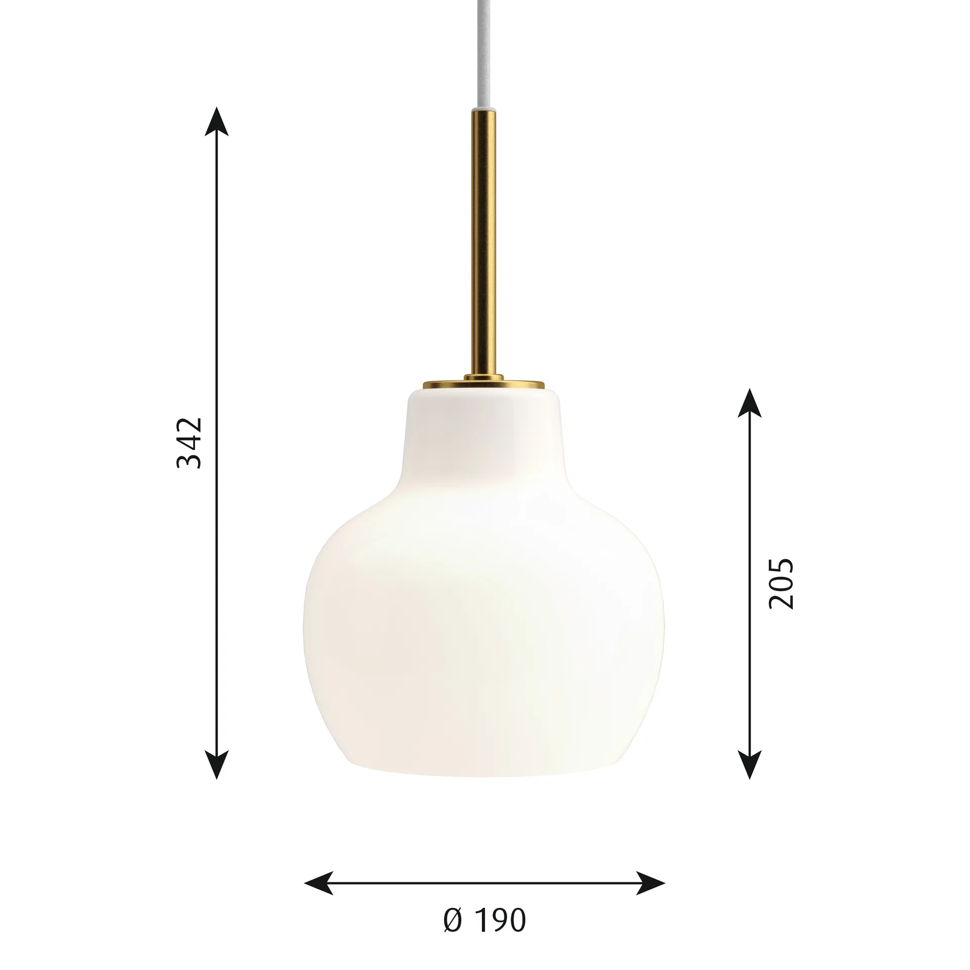 VL Ring Crown 1 hanglamp, Messing-opaalglas Louis Poulsen