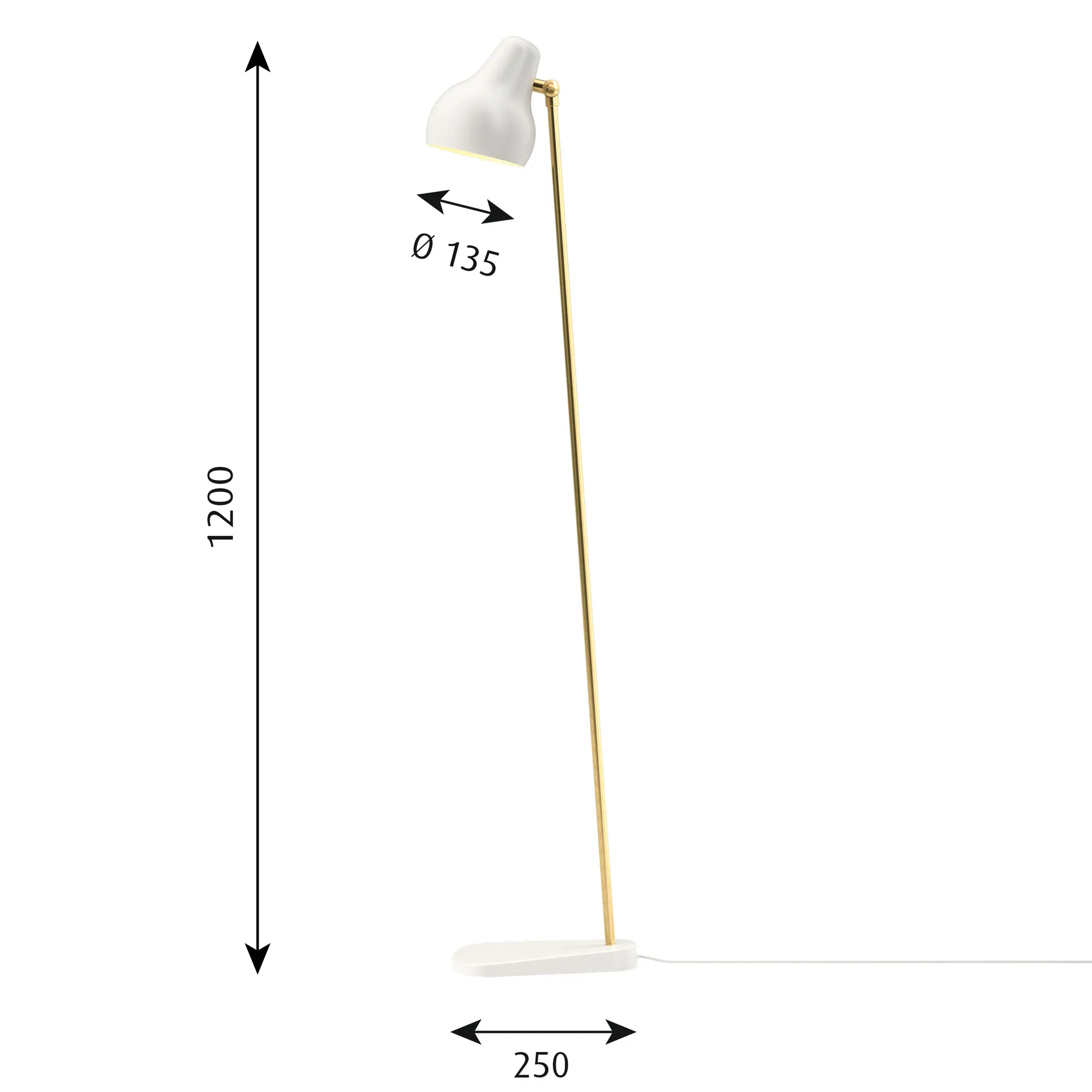 VL38 vloerlamp, Wit Louis Poulsen