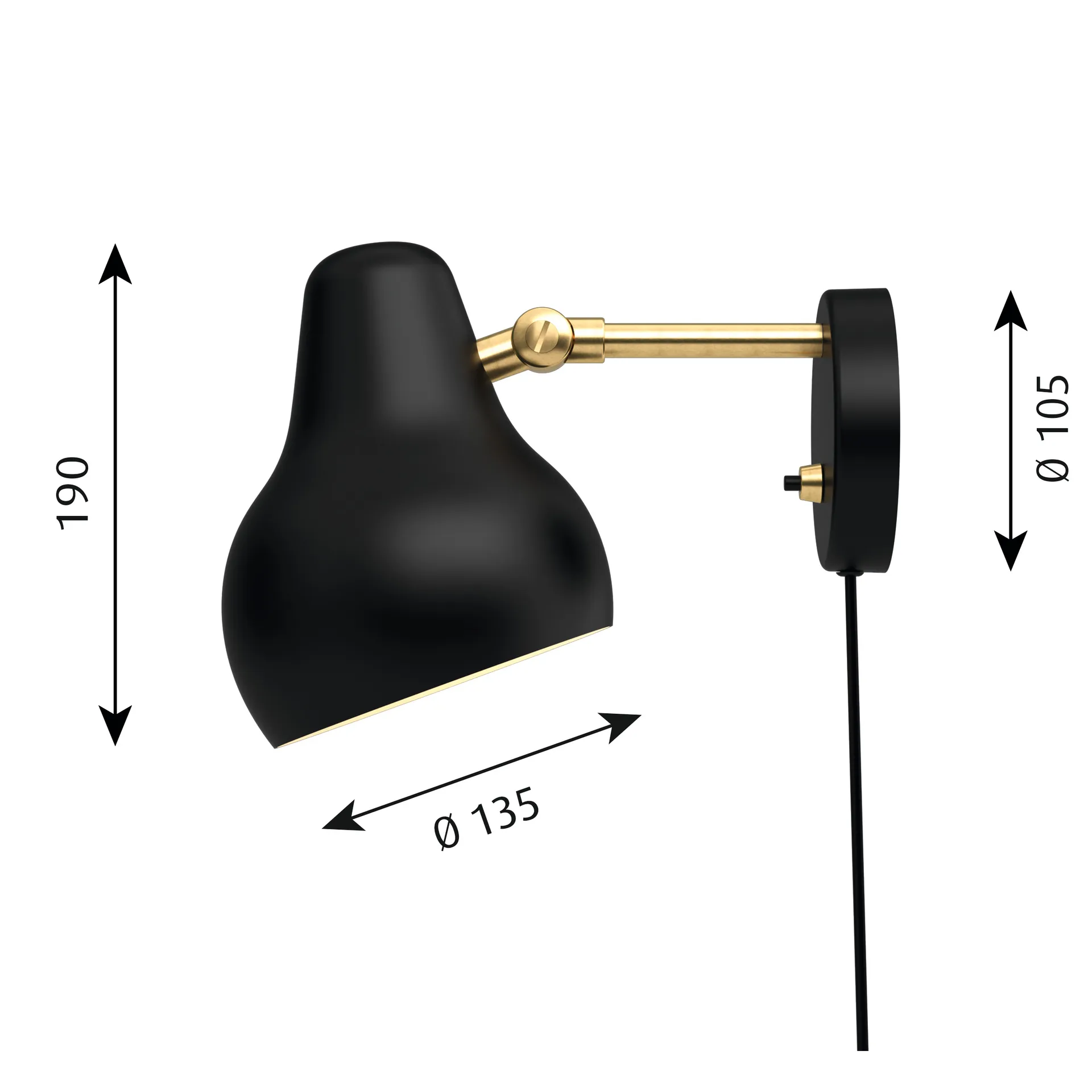 VL38 wandlamp, Zwart Louis Poulsen