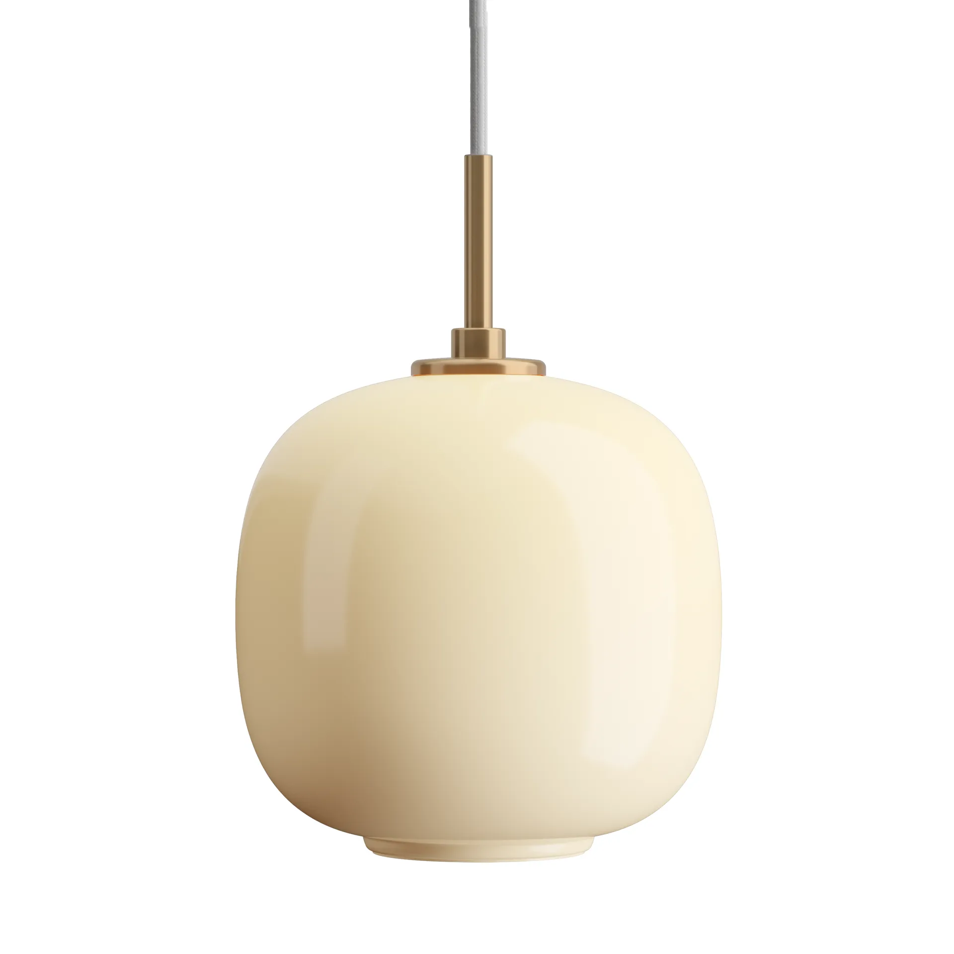 VL45 Radiohus hanglamp Ø17,5 cm, Brass-pale yellow glass Louis Poulsen