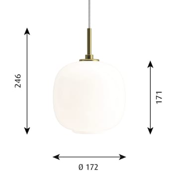 VL45 Radiohus hanglamp Ø17,5 cm - Brass-white opal glass - Louis Poulsen