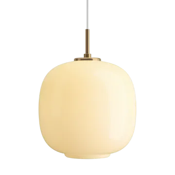 VL45 Radiohus hanglamp Ø25 cm - Brass-pale yellow glass - Louis Poulsen