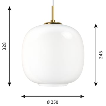 VL45 Radiohus hanglamp Ø25 cm - Brass-white opal glass - Louis Poulsen