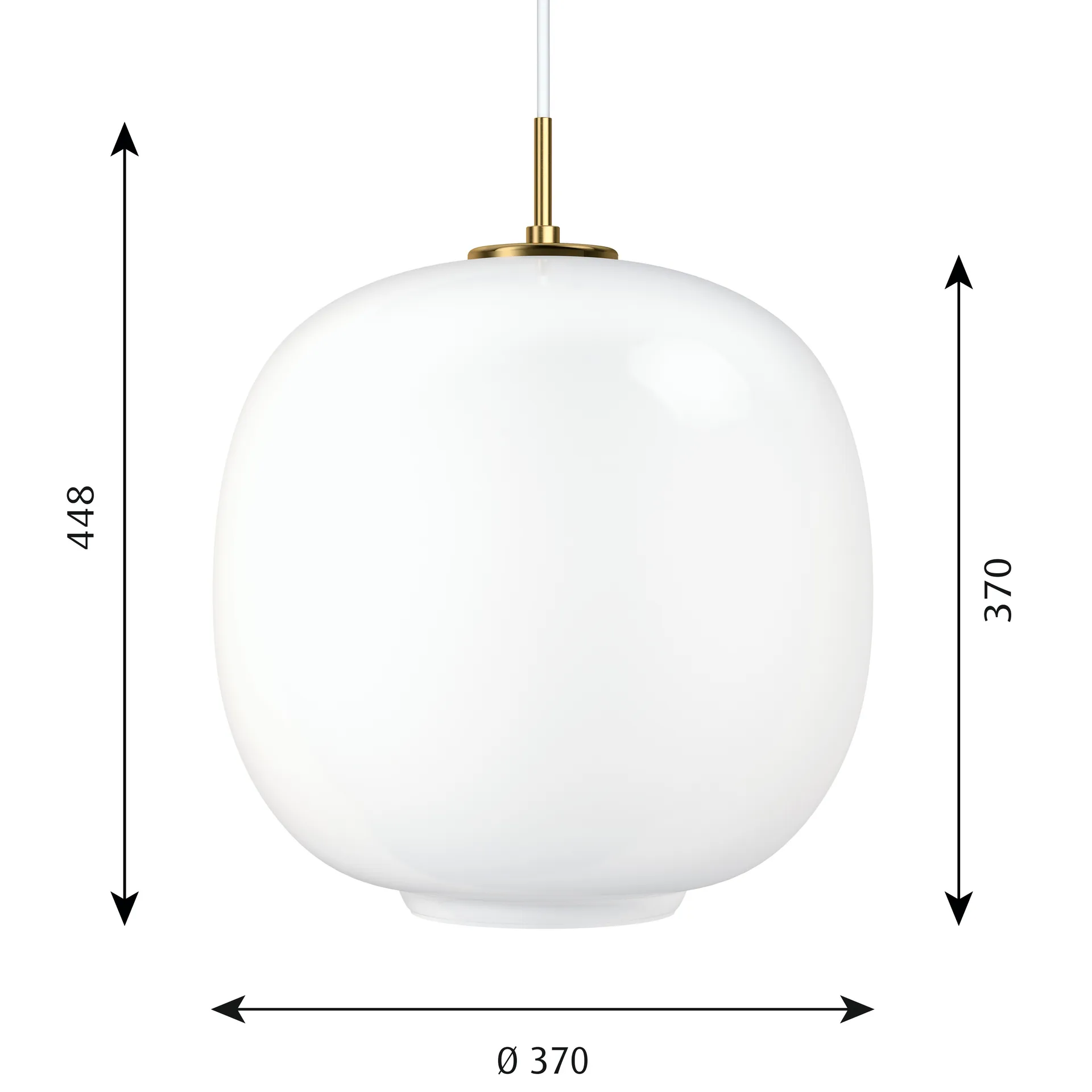 VL45 Radiohuspendant lamp Ø37 cm, Brass-white opal glass Louis Poulsen