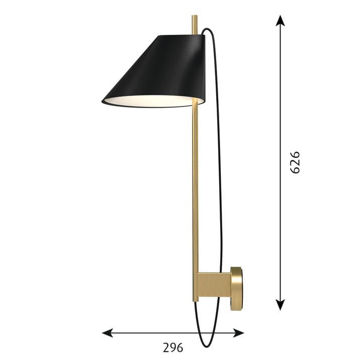 Yuh muurlamp, Zwart-messing Louis Poulsen
