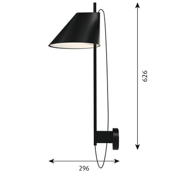 Yuh muurlamp - Zwart - Louis Poulsen
