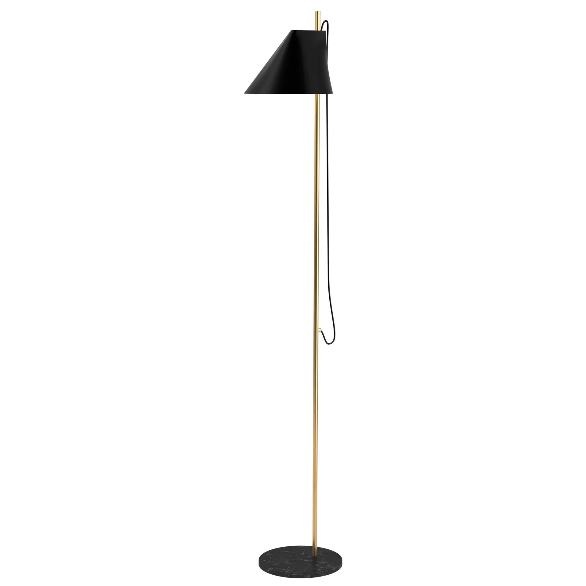 Yuh vloerlamp, Zwart-messing Louis Poulsen