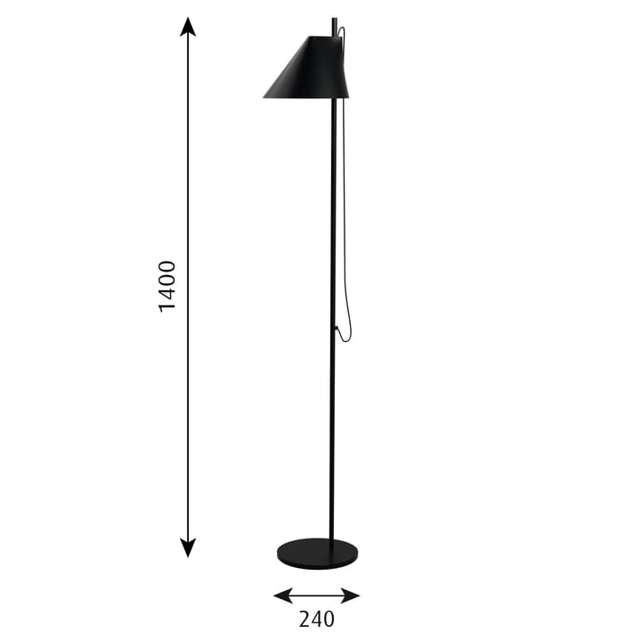 Yuh vloerlamp, Zwart Louis Poulsen