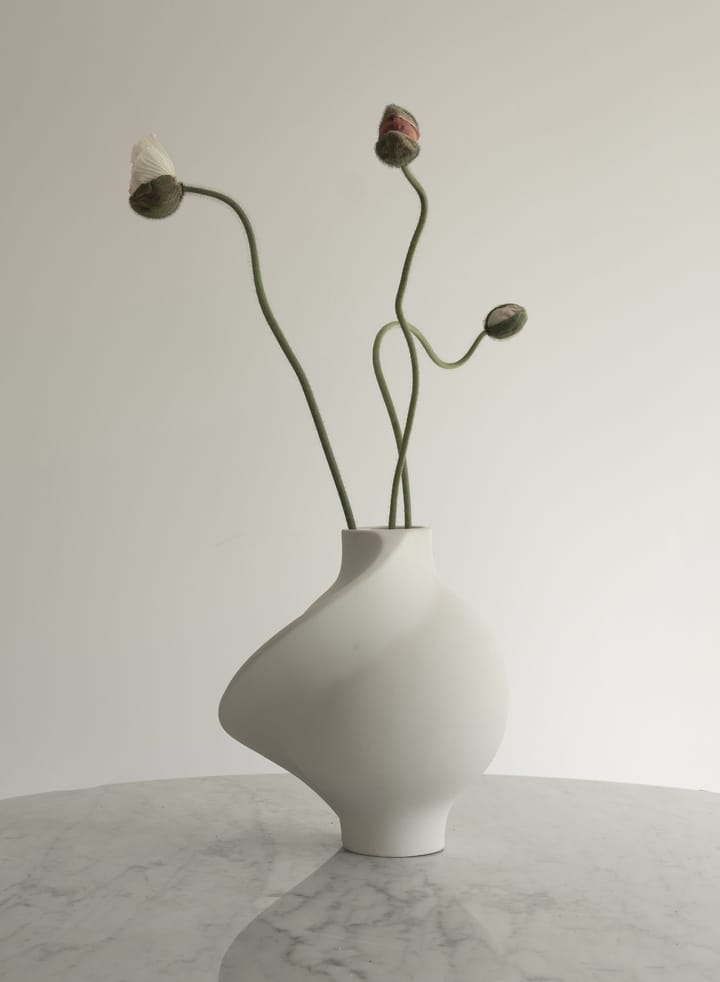 Pirout vaas 01 22 cm, Raw White Louise Roe