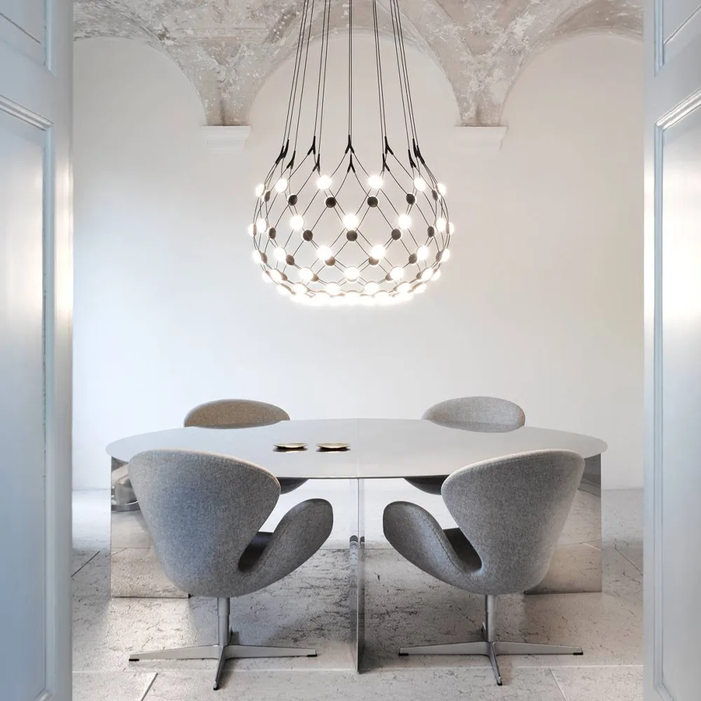 Mesh plafondlamp, zwart, medium Luceplan