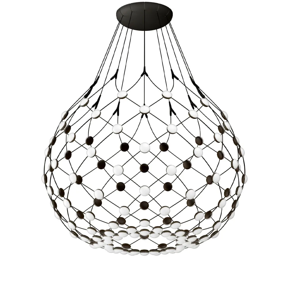 Mesh Wireless plafondlamp, zwart, large Luceplan