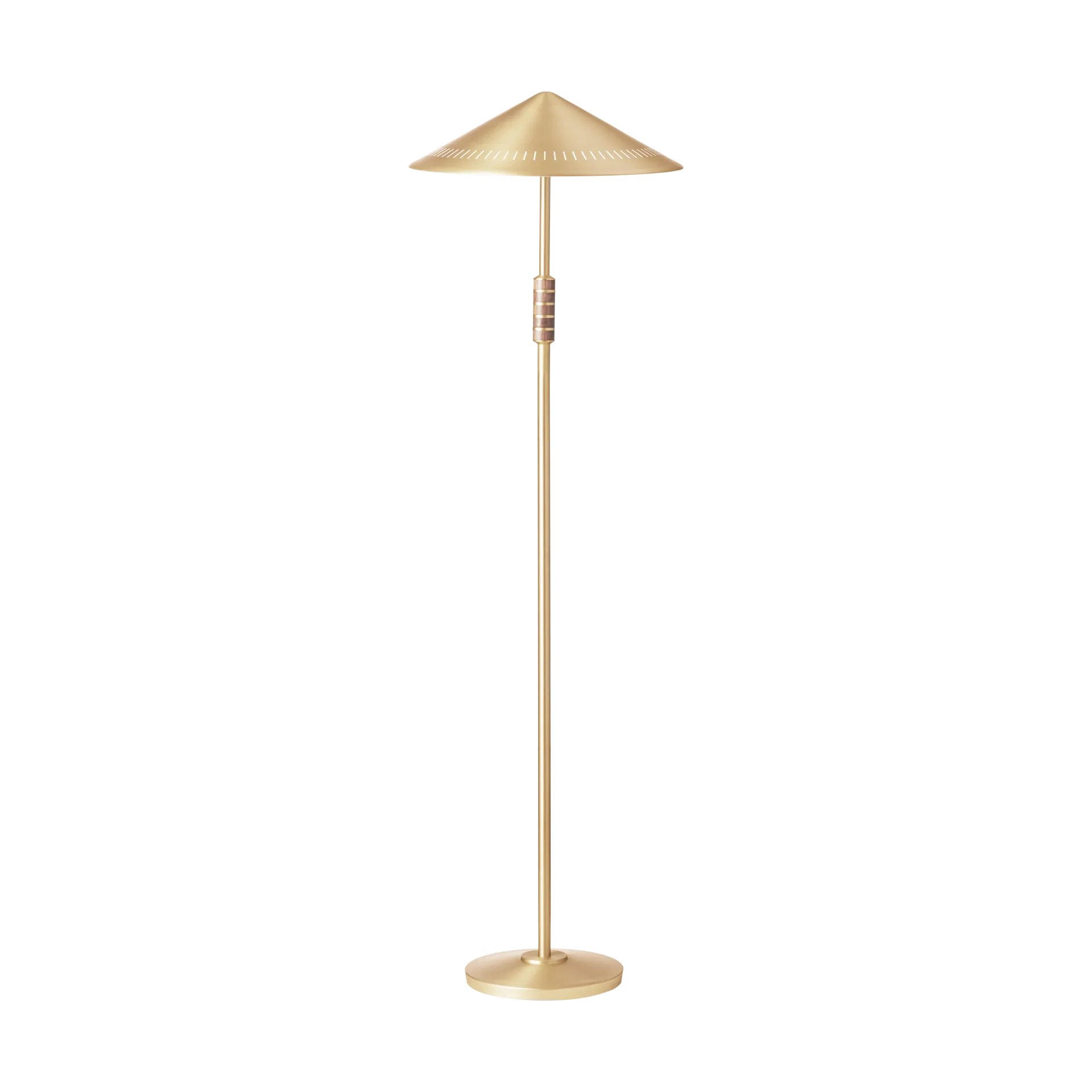 Governor 405 vloerlamp, Brass-walnut LYFA