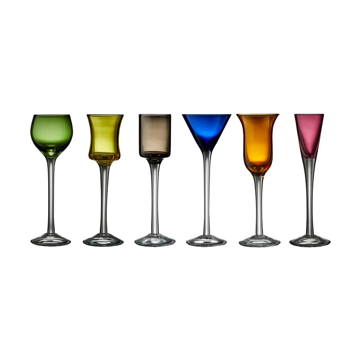 Lyngby Glas borrelglazen 2,5-5 cl 6-delig - Mix - Lyngby Glas