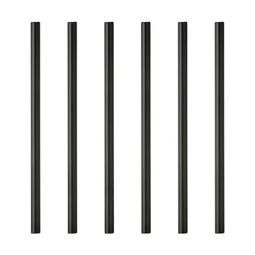 Lyngby Glas rietjes 14,5 cm 6-pack - Zwart - Lyngby Glas