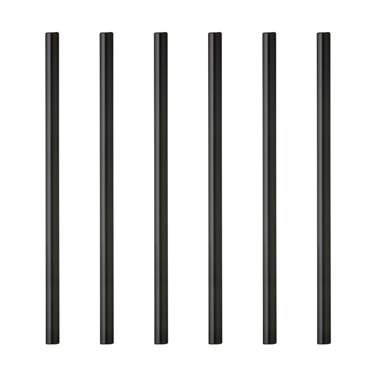 Lyngby Glas rietjes 14,5 cm 6-pack Zwart | Scandinavisch Interieur | Wijn- & Barbenodigdheden | Zwart