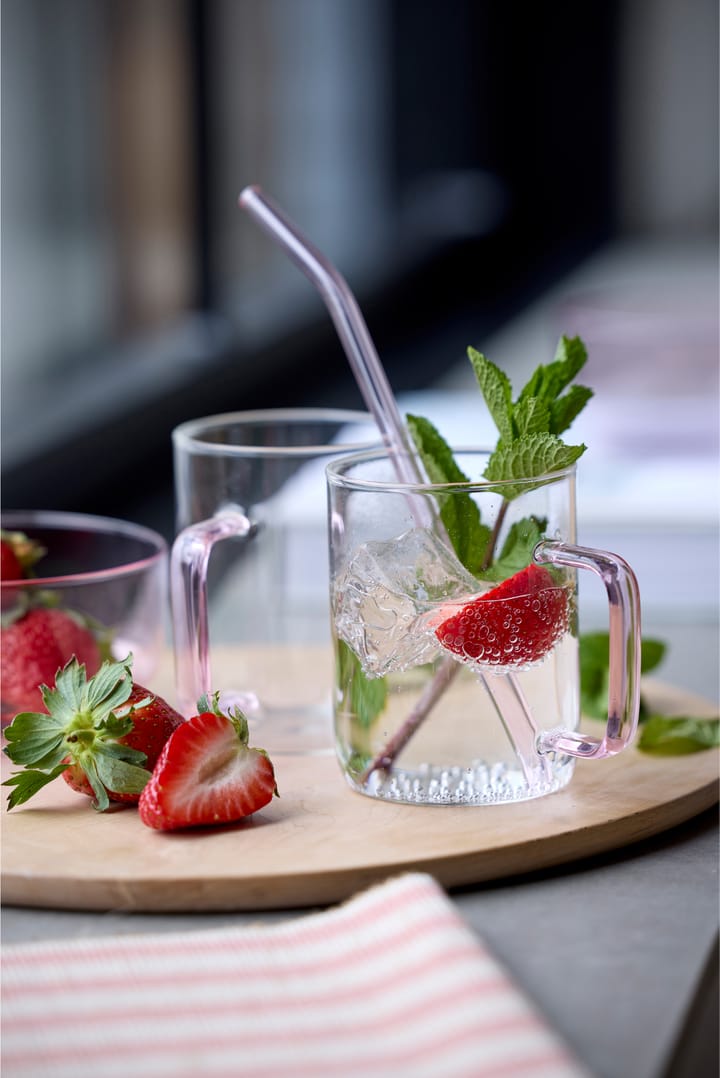Lyngby Glas rietjes 21,5 cm 4-pack, Pink Lyngby Glas